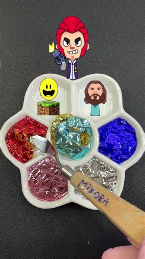 Colour Mixing⚔️Choose your favorite game! | Minecraft🟫 Roblox🟩 Brawl STARS⭐#satisfying #colourmixing