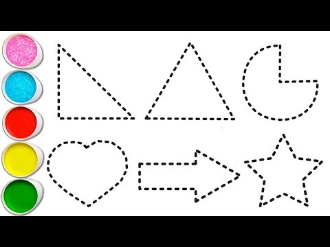 Shapes drawing for kids, Learn 2d shapes, colors for toddlers | Preschool Learning part - 1614