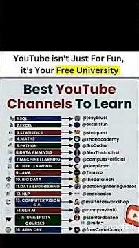 YouTube is Your Free University: Best Channels for Tech & Data Science