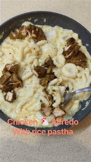 Chicken Alfredo with rice pastha#alfredo #food #simplefood #chickenrecipe