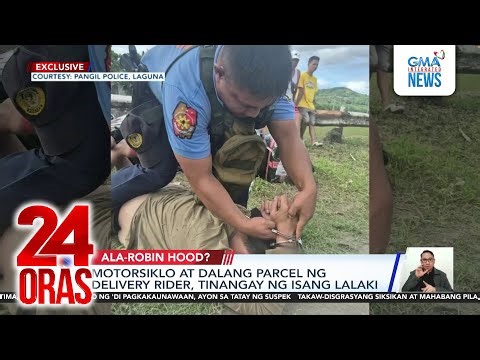Motorsiklo at dalang parcel ng delivery rider, tinangay ng isang lalaki | 24 Oras