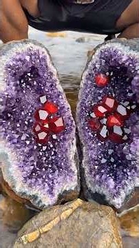 Incredible Amethyst Discovery! A Stunning Red Crystal Hidden Inside a Purple Gemstone!