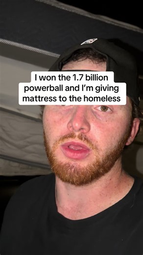 Passing the homeless with a bed #powerball #giveaway #fyp | powerball