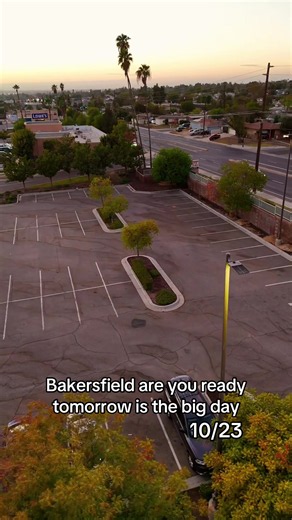Bakersfield get ready its just a parking lot right now but tomorrow it comes alive.