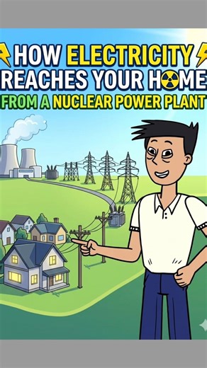 ⚡ How Electricity Reaches Your Home from a Nuclear Power Plant 🏠