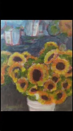 Sunflower Painting Step-by-Step | Easy Acrylic Tutorial #shortvideo