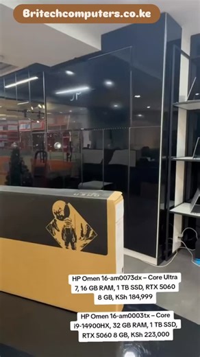 BRITECH-COMPUTER-SOLUTIONS on Instagram: "🔥 NEXT-GEN POWER JUST GOT REAL 🔥 Meet the HP OMEN 16 – RTX 5060 SERIES 😮‍💨💥 ⚡ Faster. Cooler. Stronger. 🎮 Built for serious gamers & creators 🚀 RTX 50-Series performance is HERE 🔥 CHOOSE YOUR BEAST 🔥 🟢 HP OMEN 16 | Intel Ultra 7 16GB RAM | 1TB SSD RTX 5060 8GB 💰 Ksh 175,000 🔴 HP OMEN 16 | Core i9-14900HX 🐉 32GB RAM | 1TB SSD RTX 5060 8GB 💰 Ksh 223,000 💥 MAX FPS | ZERO LAG | PURE OMEN POWER AAA Gaming 🎮 | Streaming 🎥 | Content Creation 🎬