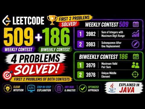 LeetCode Contest Solutions | Weekly 509 + Biweekly 186 (Java)