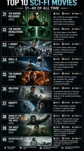 Top 10 Sci-Fi Movies Ranked #31-40! Did Your Favorite Make It? 🚀
