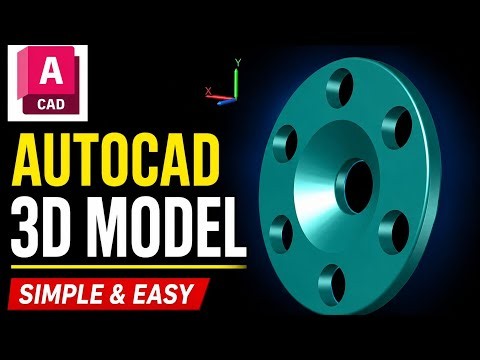 AutoCAD 3D Flange Modeling Tutorial | Simple & Easy 3D Practice for Beginners