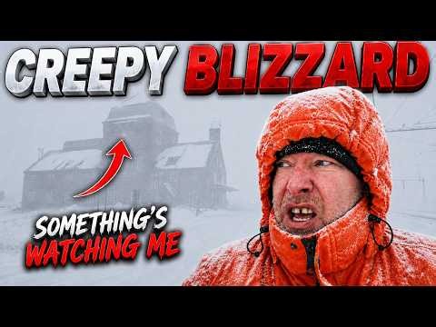 SURVIVING CREEPY BLIZZARD 48 Hours Stranded at Old Train Station: Snow Storm Winter Van Life Camping