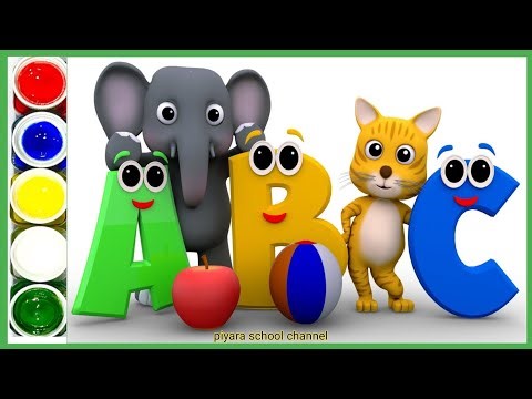 2Piyara School Channel learning videos for kids 🔴Learn Alphabet Train Song - 3D Animation Alphbate