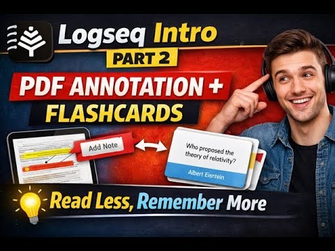 logseq intro part 2 PDF Annotation + Flashcards | Read Less, Remember More