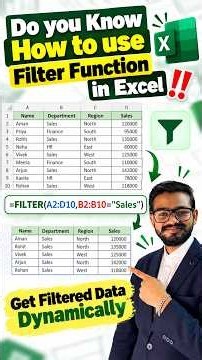 Do you Know How to use Filter Function in Excel‼️Excel Amazing Function #excel #exceltips #shorts