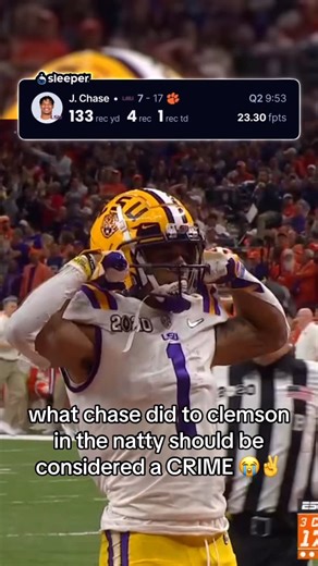 Sleeper on Instagram: "Throwback to when Ja’Marr Chase cooked Clemson in the natty 🔥"
