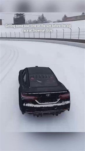 Hey, the gate was open so we let ourselves in. Watch the real race on Sunday at 8pm ET on FOX ¯_(ツ)_/¯ #NASCAR #snow #bowmangray | Joe Gibbs Racing