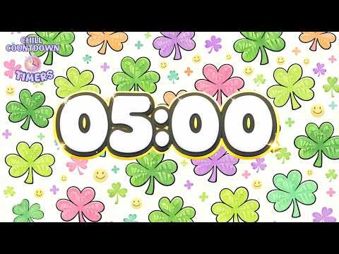 5 Minute Timer ⏱️ Fun & Chill Countdown with Upbeat Music 🍀 | Shamrock St. Patrick's Day