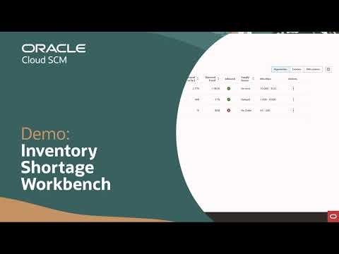 Inventory Shortage Workbench in Oracle Inventory Management: Demo