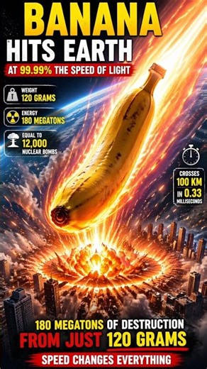 A banana just became a nuclear bomb 😳🍌#science #physics #space #relativity #explosion