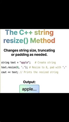 Day 19 of learning C++ string s | resize method in C++