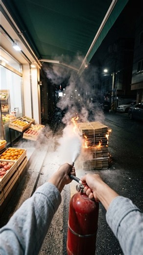 과일가게에 불이 났습니다! Fire at the fruit store!