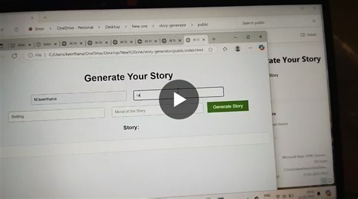 #ai #storygenerator #kidseducation #innovation #python #flask #womenintech | Keerthana Keerthana