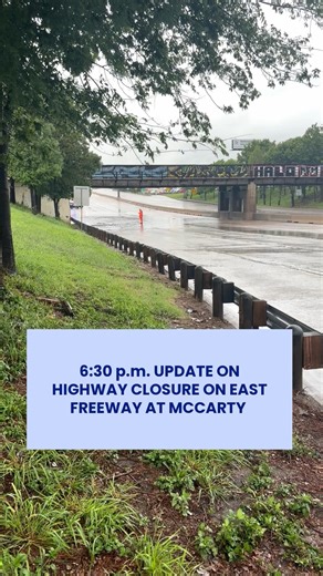Highway ponding closed down freeway in east Houston