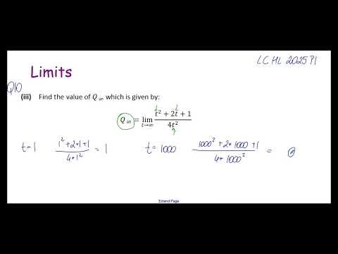 How to Find the Limit of a Function as t Approaches Infinity - Leaving Cert Maths
