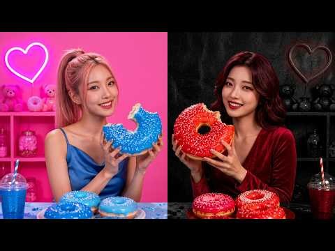 PINK FOOD VS BLACK FOOD CHALLENGE! 🦩🖤 Epic Color Food Battle & Funny Pranks by 123 GO! GLOBAL