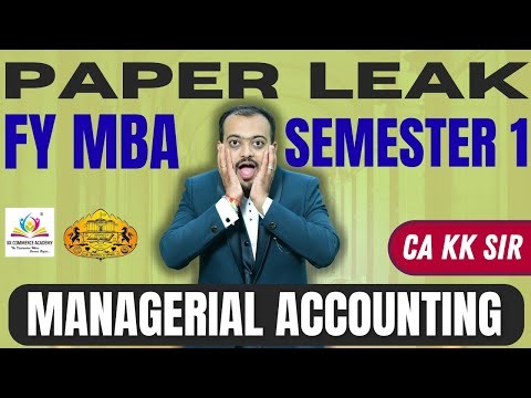 Managerial Accounting I FY MBA Semester 1 I SPPU I 2024 PatternI Paper Leak I Imp Question #kkca