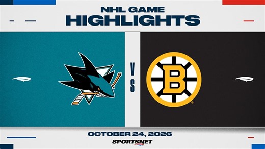 NHL Highlights | Sharks vs. Bruins - October 24, 2026