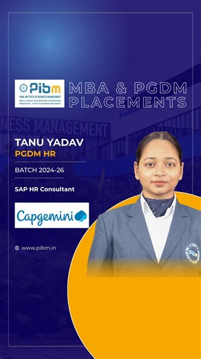 Pune Institute of Business Management on Instagram: "From Pune Institute of Business Management to Capgemini We are pleased to announce that Ms. Tanu Yadav, PGDM–HR student from the Batch 2024–26, has been placed as a SAP HR Consultant at Capgemini. Tanu’s academic journey at PIBM Pune reflects a strong blend of core HR knowledge and technology-driven skill development. Throughout her program, she built a solid foundation in key HR domains, including: 🔹 Performance Management Systems 🔹 Talent 