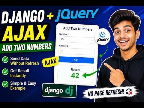 Django project that adds two numbers using jQuery AJAX.