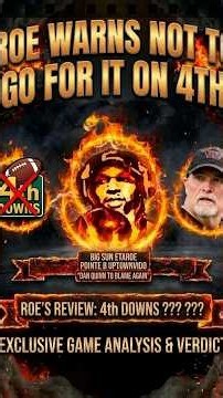 ROE WARNS AGAINST DAN QUINN PASSING UP THE FIELD GOALS DURING WASHINGTONS LOSS TO THE 49ERS.