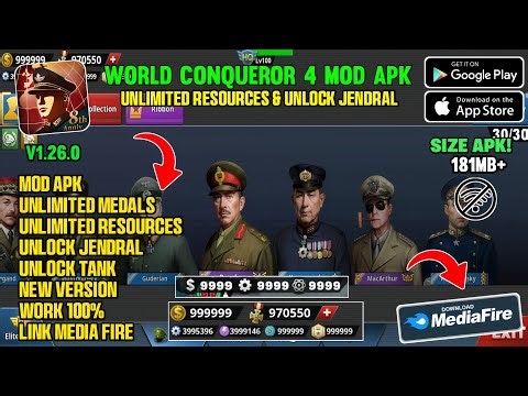 NEW!! World Conqueror 4 Mod Apk V1.26.0 Terbaru 2026 - Unlimited Resources & Unlock Jendral