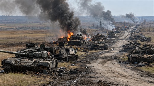 Russian tank columns advanced toward Ukraine's Mala Tokmachka - the assault ended with 29 vehicles destroyed