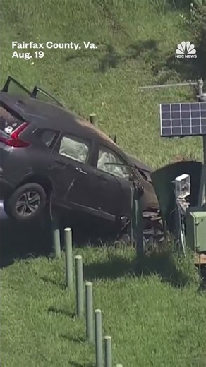 An SUV crashes into a gas pipeline