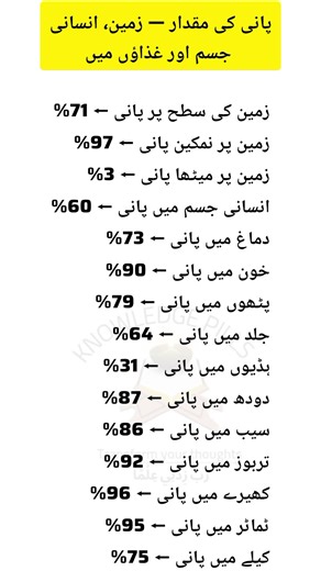 How Much Water Is in Earth, Human Body & Foods? 💧 | Amazing Water Facts water percentage water facts human body water percentage earth water percentage water in fruits water in vegetables hydration facts science facts amazing facts educational shorts knowledge video water importance health facts #WaterFacts #WaterPercentage #HumanBody #EarthFacts #ScienceShorts #AmazingFacts #KnowledgeShorts #HealthFacts #Hydration #FoodFacts #EducationalVideo #Shorts | Knowledge pills