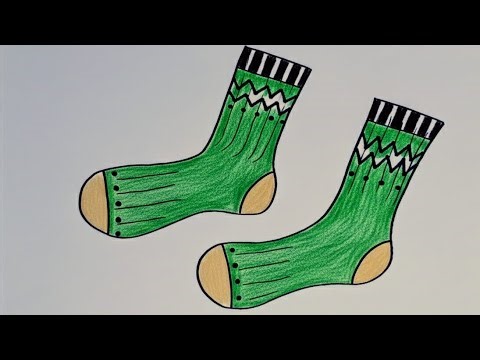 Let's Sketch | How to Draw and Coloring Winter Shocks for Kids