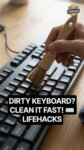 Easy Keyboard Cleaning Hack ⌨️ Satisfying Before & After #Shorts #lifehacks #tiphacks #easyhacks