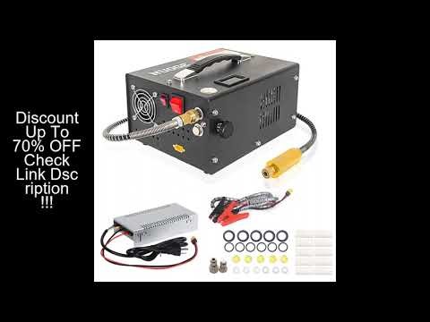 4500Psi 30Mbar Portable PCP Air Compressor Pump 12VDC/110V Power Oil/Water-Free High Pressure Diving