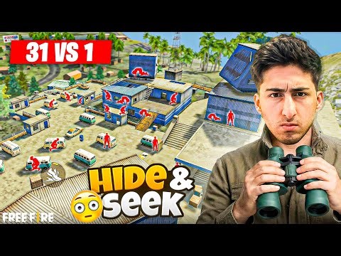 31 Noobs Vs 1 Pro HideAndSeek😂😱 Observatory Map [A_s Gaming] - Free Fire Max