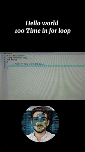 hello world print 100 times in c/c++ with for loop || hello world! program #helloworld #forloop