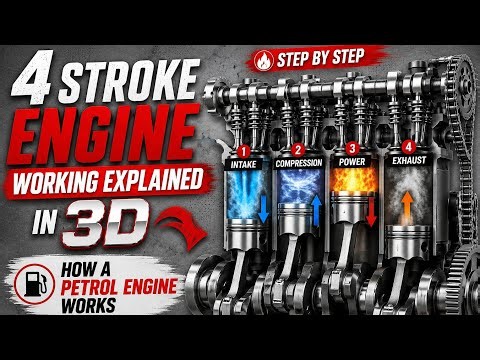 4 Stroke Engine Working Explained in 3D 🔥 | How a Petrol Engine Works | Auto Engineer Pro