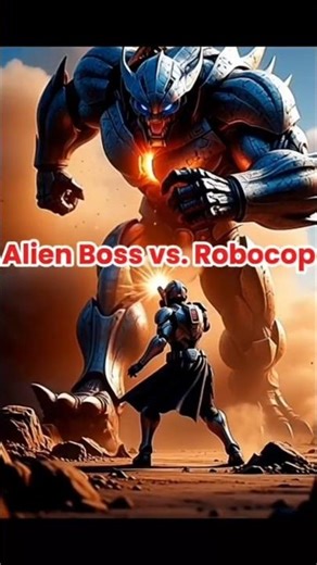 ROBOCOP VS ALIEN BOSS 👽 | HIGH-POWER SHOWDOWN #alien #laser #shorts #actingchallenge