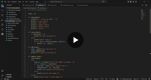 Add new tasks View all tasks Update existing tasks Delete tasks Simple menu-driven interface Error handling for invalid input | shreyash koli