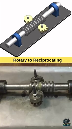 Rotary to Reciprocating Mechanism ⚙️ | Ingenious Mechanical Design! #shorts