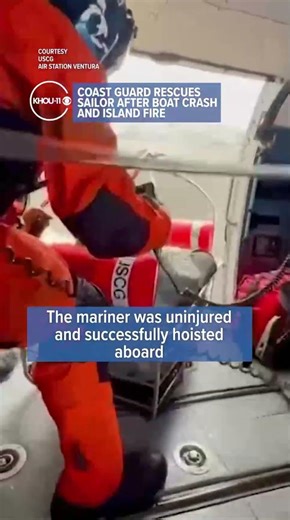 Coast Guard rescues sailor after boat crash and island fire