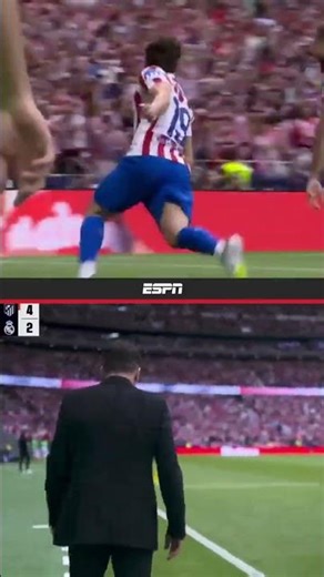 LA IMPERDIBLE REACCIÓN DEL CHOLO SIMEONE AL GOLAZO DE JULIÁN ÁLVAREZ VS. REAL MADRID | #Shorts