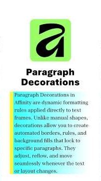 Affinity Canva Paragraph Styles Decorations, Differentiate Blocks of Text #shorts # #magazine
